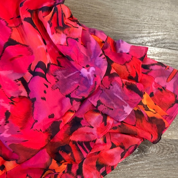 Romelly Vibrant Pink and Red Floral Dress - Picture 4 of 6